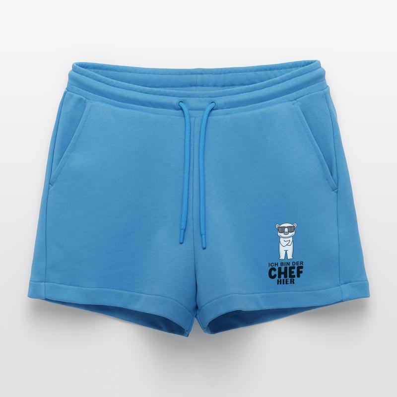 Chef Spruch mit Eisbär Motiv Organic Relaxed Cropped Shorts Made in EU