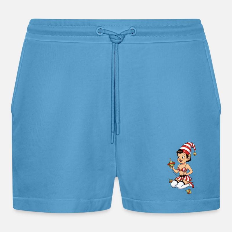 Leprechaun-Mädchen mit Kreisel - Organic Relaxed Cropped Shorts Made in EU -  Sol Blue