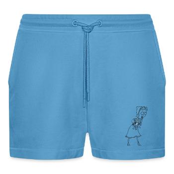 SERBSKA JANKA - kontur - - Organic Relaxed Cropped Shorts Made in EU -  Sol Blue - Vorne