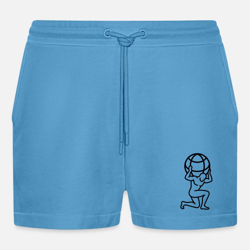 Kugel - Organic Relaxed Cropped Shorts Made in EU -  Sol Blue