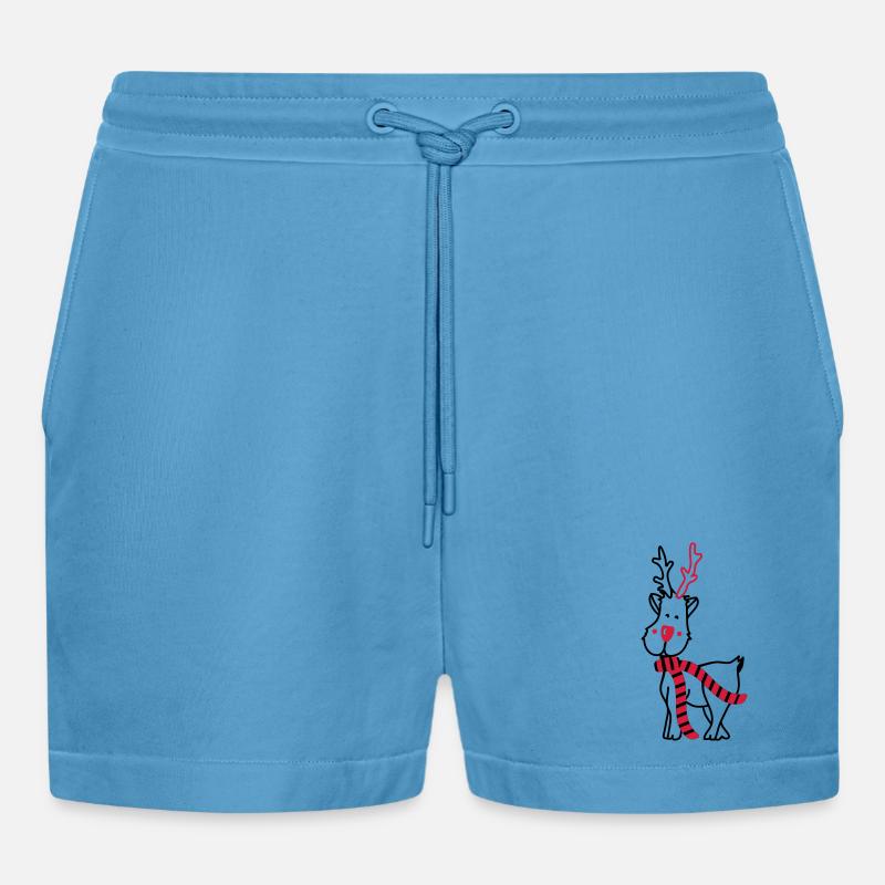 Rentier mit Schal - Organic Relaxed Cropped Shorts Made in EU -  Sol Blue