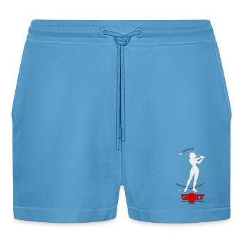 Retro-Golfer - Organic Relaxed Cropped Shorts Made in EU -  Sol Blue - Vorne