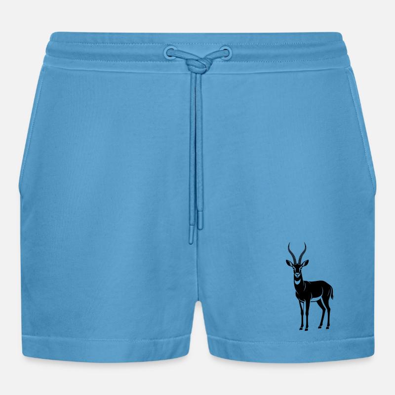 antelope - Organic Relaxed Cropped Shorts Made in EU -  Sol Blue