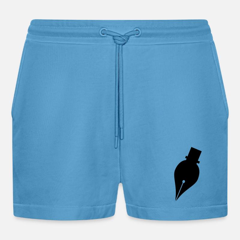 Schreibstift oder Tintenstift-Logo für Schreiber - Organic Relaxed Cropped Shorts Made in EU -  Sol Blue