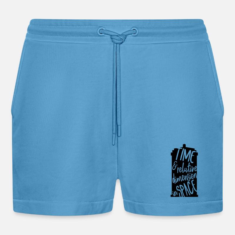Temps et dimension relative dans l’espace - Short bio décontracté court fabriqué en UE -  Sol Blue