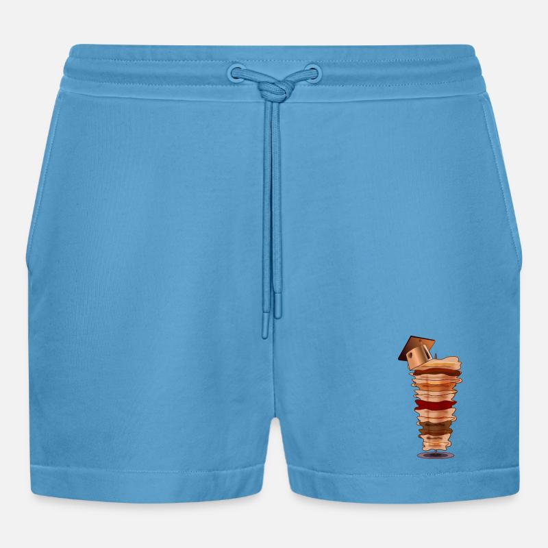 DÖNER KEBAB ABSCHLUSS STUDIUM - Organic Relaxed Cropped Shorts Made in EU -  Sol Blue
