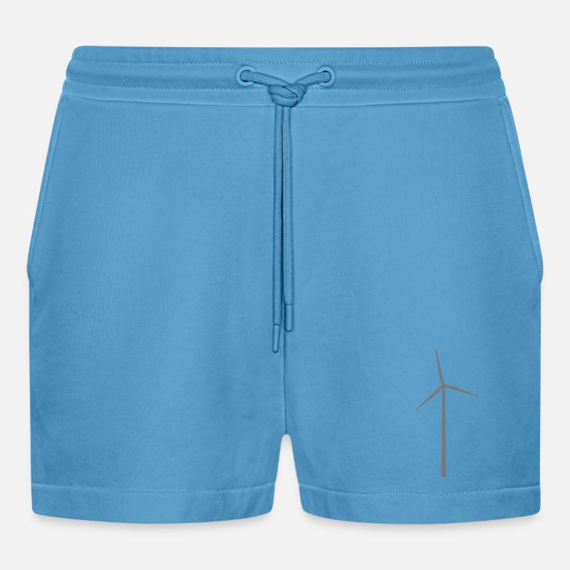 Windmill Windmill Wind Turbine - Organic Relaxed Cropped Shorts Made in EU -  Sol Blue
