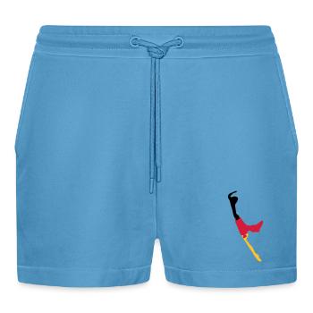 Sylt Puzzle - schwarz rot gold - Organic Relaxed Cropped Shorts Made in EU -  Sol Blue - Vorne