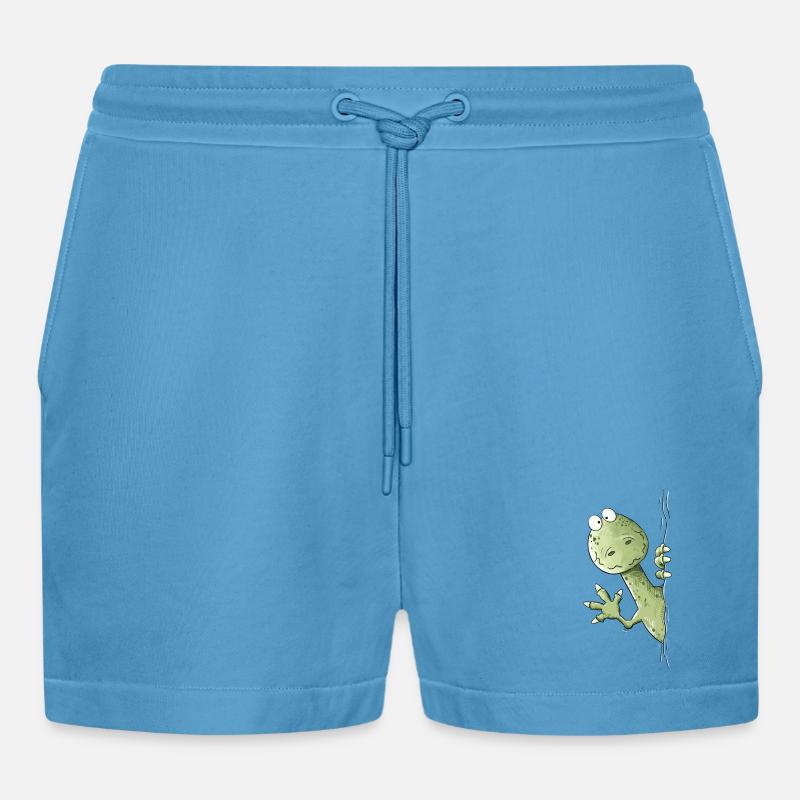 Drolliger Dino I Raptor Dinosaurier - Organic Relaxed Cropped Shorts Made in EU -  Sol Blue