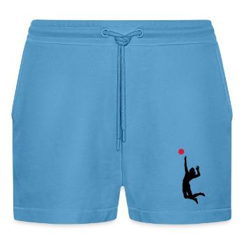 volleyball - Organic Relaxed Cropped Shorts Made in EU -  Sol Blue - Front
