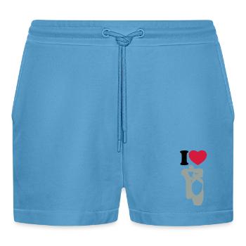 I love ballet - Ich liebe Ballett - Organic Relaxed Cropped Shorts Made in EU -  Sol Blue - Vorne