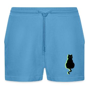 Neon Katze - Organic Relaxed Cropped Shorts Made in EU -  Sol Blue - Vorne