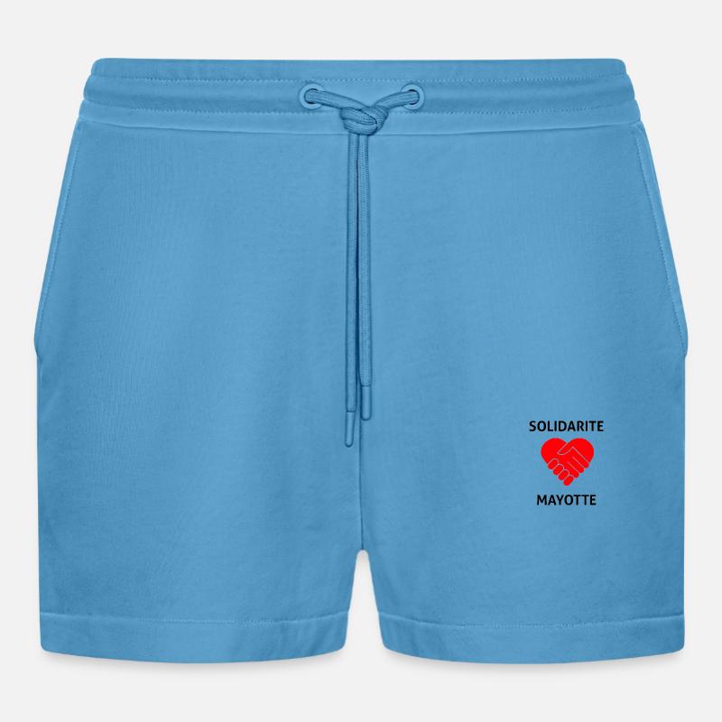 Solidaritätsmayotte - Zyklon CHIDO 14/12/24 - Organic Relaxed Cropped Shorts Made in EU -  Sol Blue