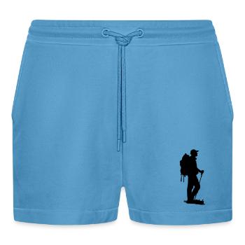 Wanderer - Organic Relaxed Cropped Shorts Made in EU -  Sol Blue - Vorne