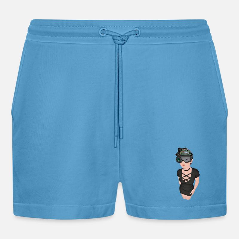 ICH BEOBACHTE DICH #2 – Geek & Sci-Fi - Organic Relaxed Cropped Shorts Made in EU -  Sol Blue