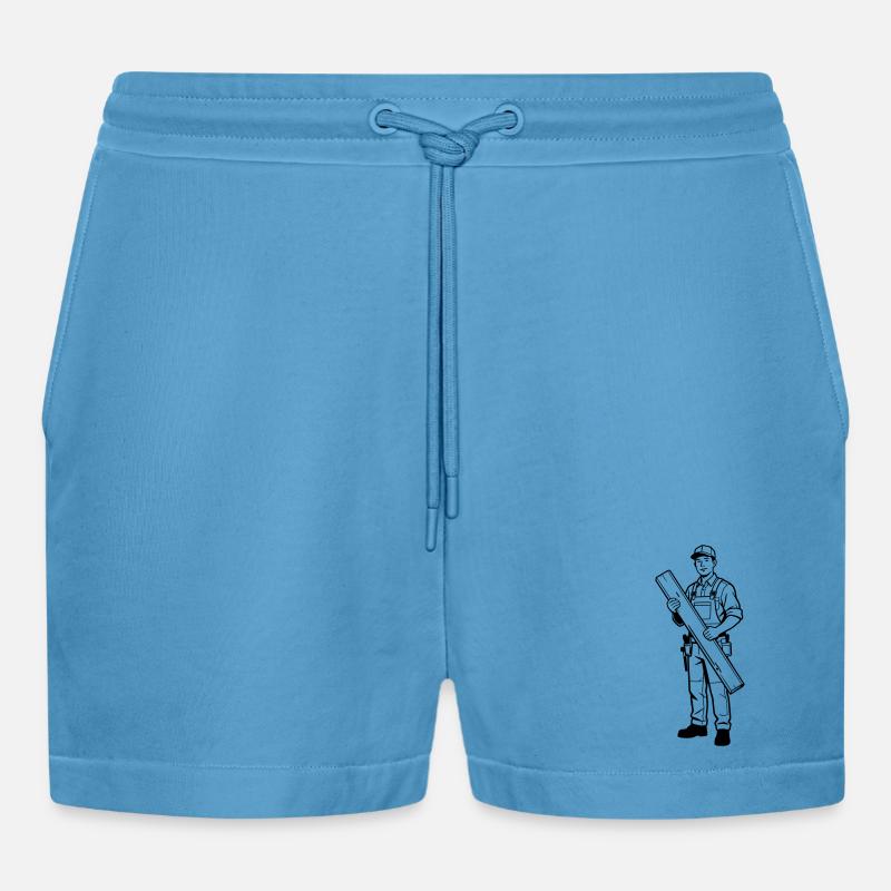 Tømrer - Organic relaxed cropped shorts made in EU - Sol Blue