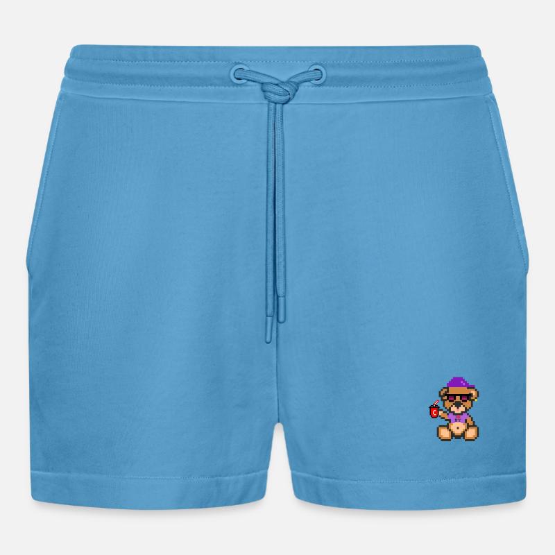 Pixel Bear Cool - Short bio décontracté court fabriqué en UE -  Sol Blue