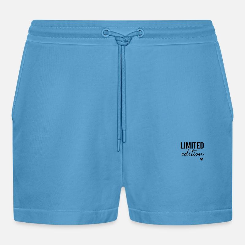 mama black text 2 - Organic Relaxed Cropped Shorts Made in EU - Sol Blue