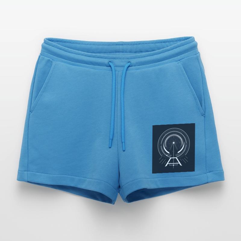 Abstract Geometric GraphicsAbstract Graph Organic Relaxed Cropped Shorts Made in EU