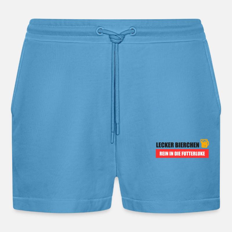 Lecker Bierchen Futterluke - Organic Relaxed Cropped Shorts Made in EU -  Sol Blue