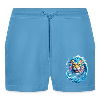 of the Waves - Organic Relaxed Cropped Shorts Made in EU -  Sol Blue - Front