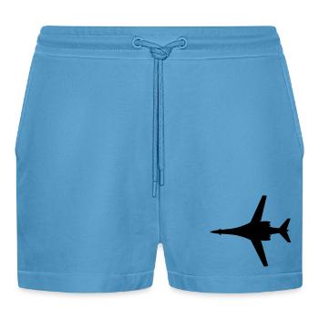 Bomber B-1B - Organic Relaxed Cropped Shorts Made in EU -  Sol Blue - Front