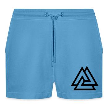 Valknut knot fallen in battle - Organic Relaxed Cropped Shorts Made in EU -  Sol Blue - Front