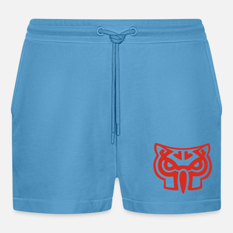 Roter Eulenkopf - Organic Relaxed Cropped Shorts Made in EU -  Sol Blue