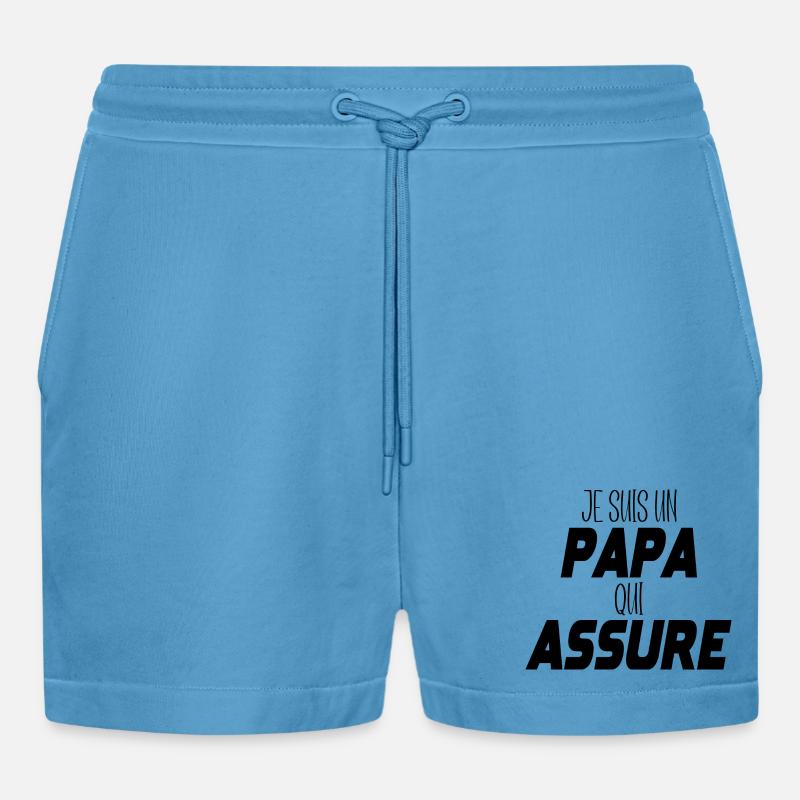 Ich bin ein Vater, der versichert - Organic Relaxed Cropped Shorts Made in EU -  Sol Blue