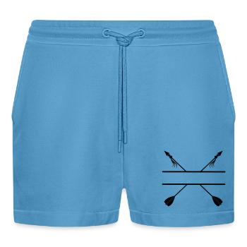Viking arrows archery - Organic Relaxed Cropped Shorts Made in EU -  Sol Blue - Front