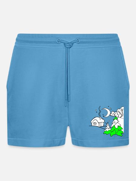Winter - Organic Relaxed Cropped Shorts Made in EU - Sol Blue