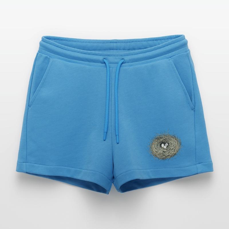 Vogelnest oder Osternest mit drei Vogel Eier Organic Relaxed Cropped Shorts Made in EU