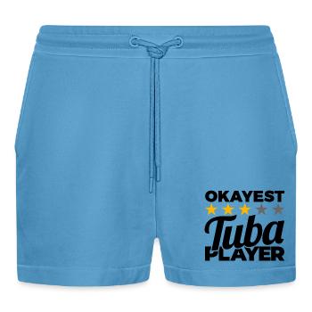 Okayest Tuba Player - Organic Relaxed Cropped Shorts Made in EU -  Sol Blue - Front