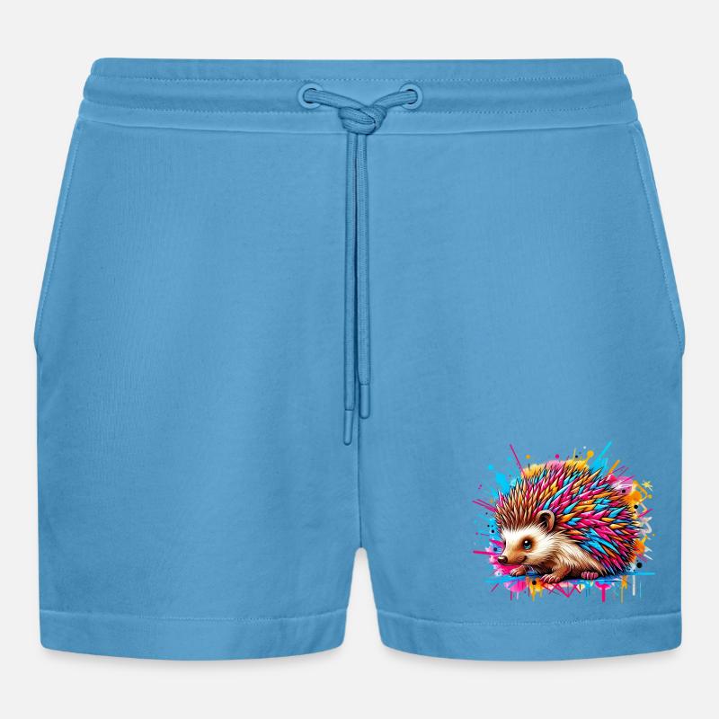 Igel - Organic Relaxed Cropped Shorts Made in EU - Sol Blue
