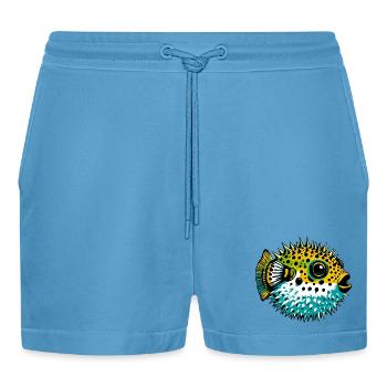 Kugelfisch - Organic Relaxed Cropped Shorts Made in EU -  Sol Blue - Vorne