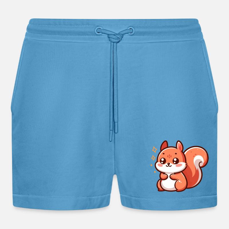 Niedliches kleines Eichhörnchen - Organic Relaxed Cropped Shorts Made in EU -  Sol Blue