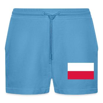 Poland - Organic Relaxed Cropped Shorts Made in EU -  Sol Blue - Front