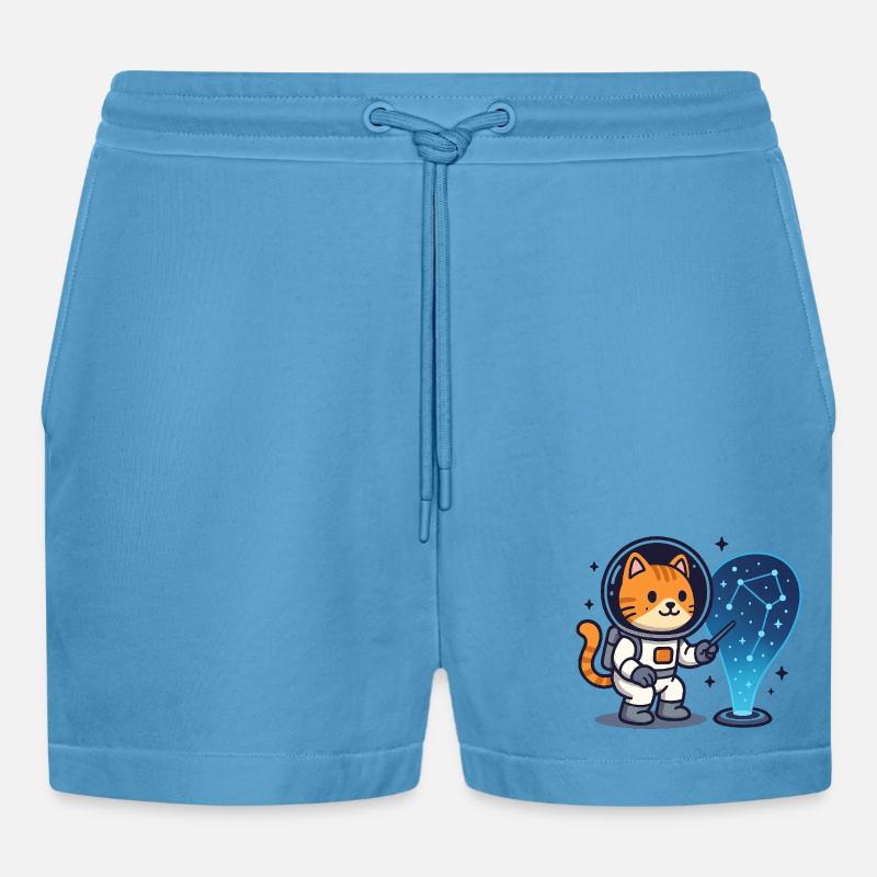 Constellation du chat de l’espace – Kawaii - Short bio décontracté court fabriqué en UE -  Sol Blue