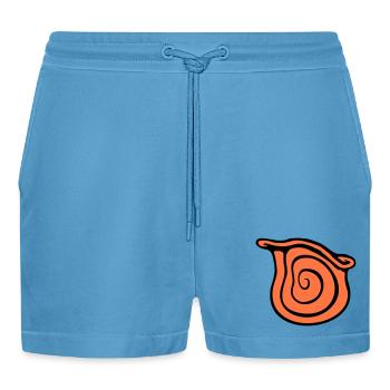 Snail Shell Snail Insect House Spiral Cool - Organic Relaxed Cropped Shorts Made in EU -  Sol Blue - Front