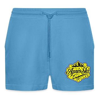 Apres Ski Berge Alpen - Organic Relaxed Cropped Shorts Made in EU -  Sol Blue - Vorne