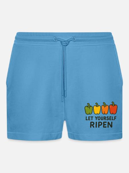 Let Yourself Ripen - Organic Relaxed Cropped Shorts Made in EU -  Sol Blue
