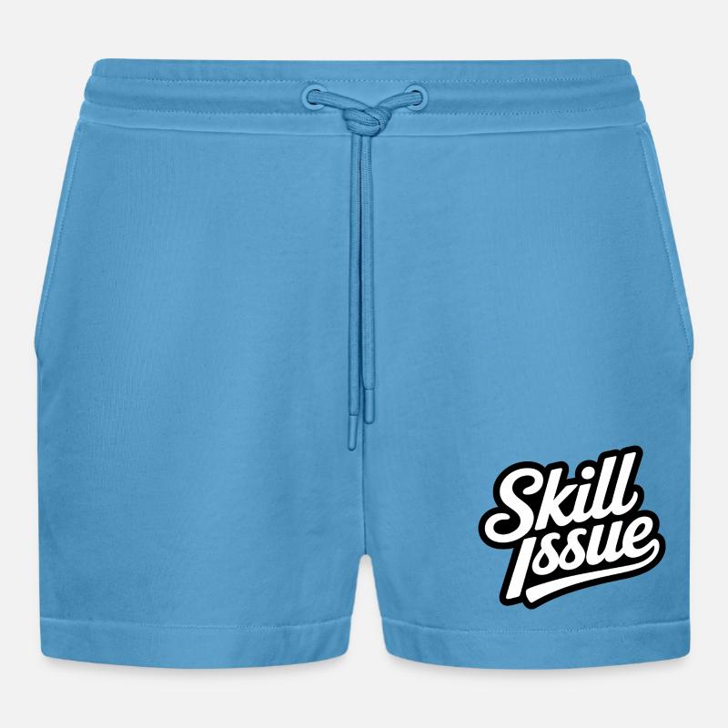 Skill-Problem - Lustige Gen Alpha Memes - Organic Relaxed Cropped Shorts Made in EU -  Sol Blue