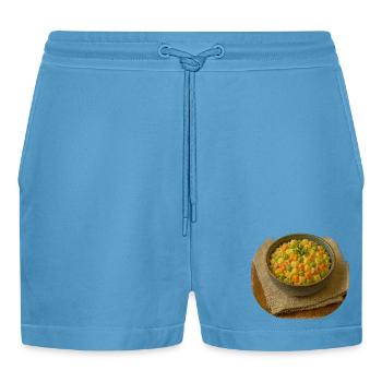 Salade d’olives - Short bio décontracté court fabriqué en UE -  Sol Blue - Devant