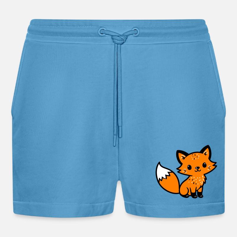 Fox Cute Comic - Short bio décontracté court fabriqué en UE -  Sol Blue