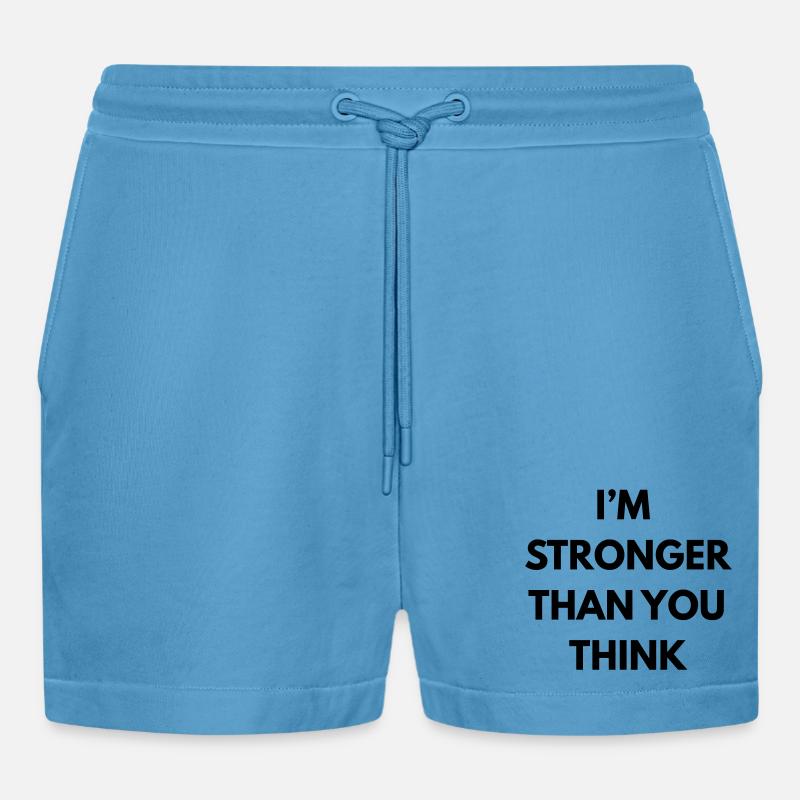 Ich bin stärker, als du denkst - Organic Relaxed Cropped Shorts Made in EU -  Sol Blue