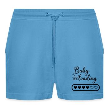 Baby loading - Organic Relaxed Cropped Shorts Made in EU -  Sol Blue - Front