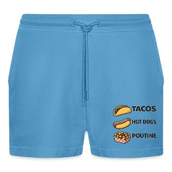 Tacos Hot Dog Poutine - Short bio décontracté court fabriqué en UE -  Sol Blue - Devant