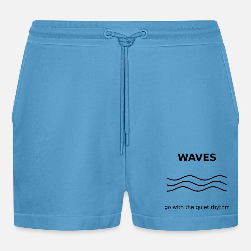 Waves - Organic Relaxed Cropped Shorts Made in EU -  Sol Blue