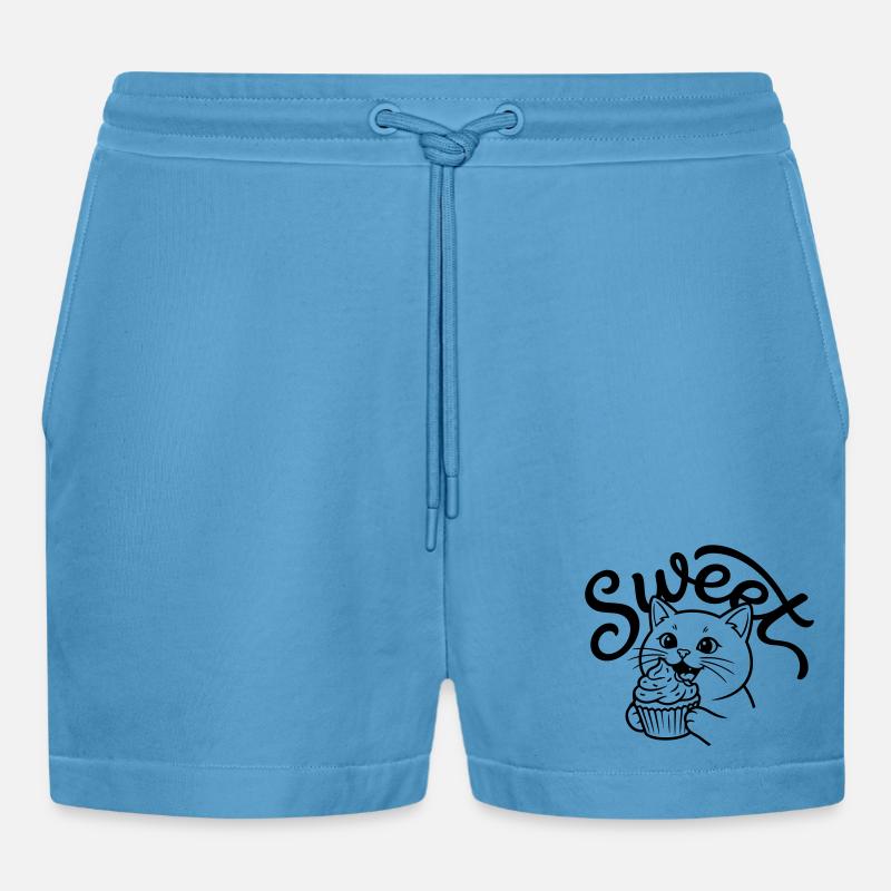 cupcake - Organic Relaxed Cropped Shorts Made in EU -  Sol Blue