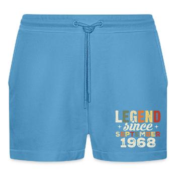 Legendary since September 1968 Birthday September - Organic Relaxed Cropped Shorts Made in EU -  Sol Blue - Front